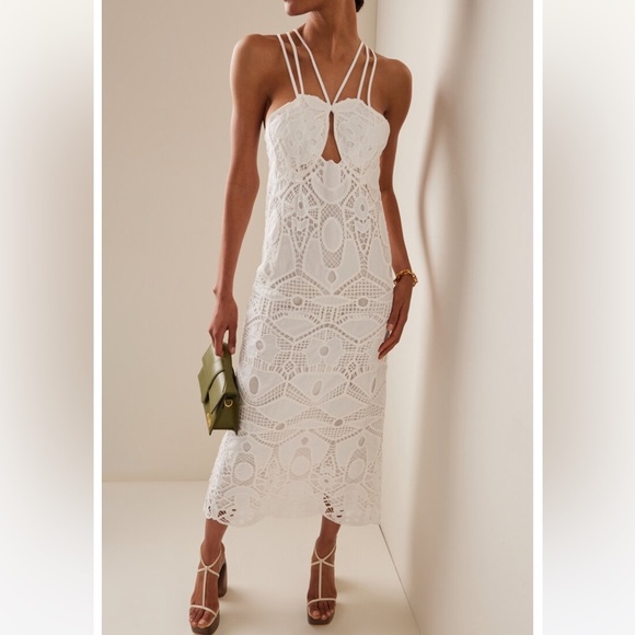 NWT Cult Gaia EVERLY DRESS midi size Medium in off white - Picture 7 of 16